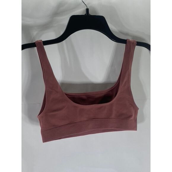 UNIQLO U Women's Pink Straight-Neck Ribbed-Hem Sport Bra SZ S - Picture 4 of 10